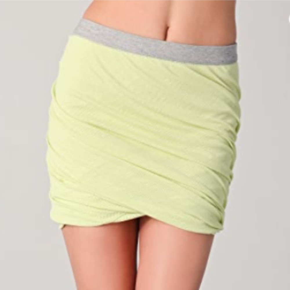 T by Alexander Wang Twist Skirt Neon Yellow XS